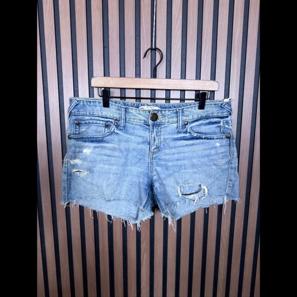 Free People Jean Shorts 31 Womens Blue Distressed Cut Off Denim 3.5” Inseam - Picture 1 of 7